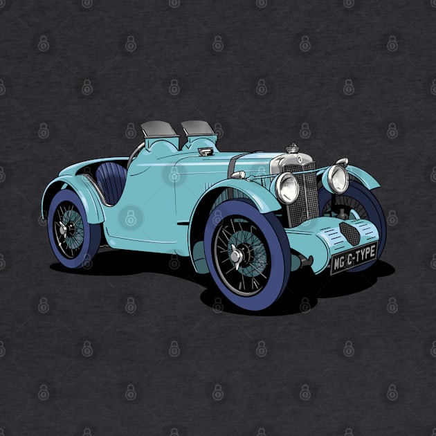 MG C-Type vintage car by Webazoot